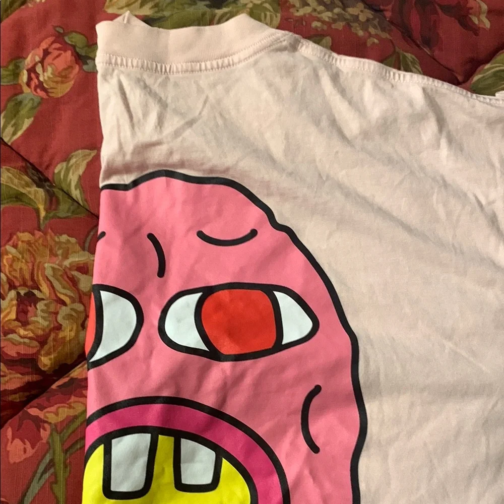 Pink Graphic T-Shirt with Cartoon Design - Picture 1 of 3